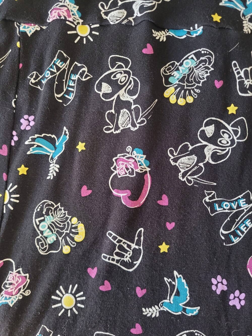 Déesse Cute Doodle Print Crop  Lounge Jumper, GUC, Size 0X - Picture 7 of 7